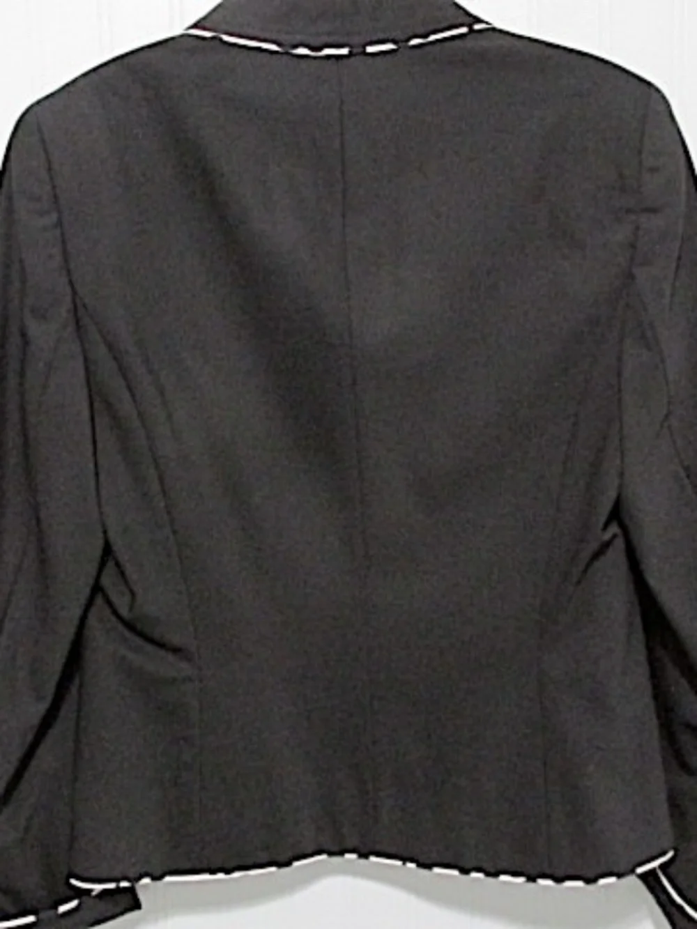 ESCADA Black White Piping Fitted Blazer, Size EU38